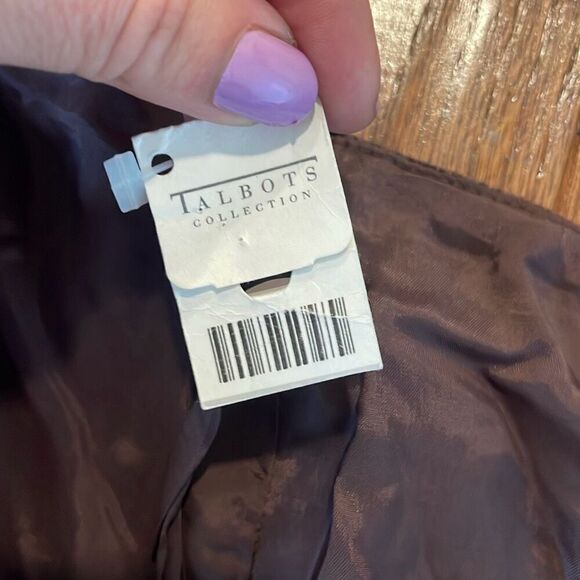 Talbots Collection Vintage Silk NWT brown velvet flounce skirt 12 - Picture 6 of 10
